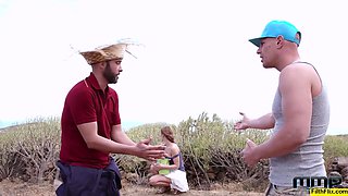 Horny Peasant Girl Alexis Crystal Gets Her Ass Slammed In Outdoor Threesome