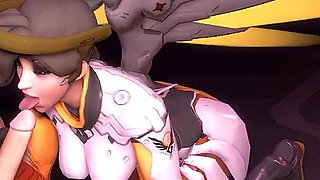 Mercy Sucks Dick on Her Knees in POV Overwatch Parody