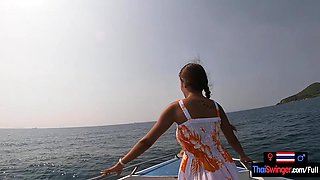 Rented a boat for a day and had sex on it with his Asian teen girlfriend