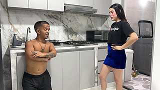 Naughty Stepsister Teases Her Little Stepbrother Until She Sees His Huge Cock, Gets Very Horny and Fucks Him Hard