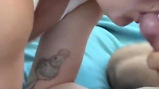 Dickflash Cum on Her Face on Parking Lot After Flashing Blowjob