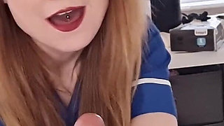 Nurse Clinical Trial Degradation with Rough Hand Job and Pegging Punishment
