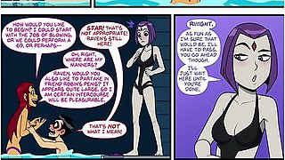 Nico Robin And Car Toon In Teen Titans - Emotional Illness Pt.1 - Robin Fucks Starfire In The Pool While Raven Watches