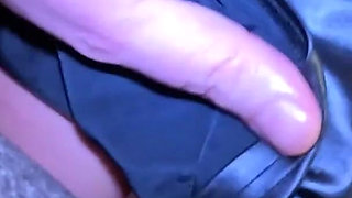 Satin Seduction on a Wooden Bench - Smoking, Masturbation & Two Cumshots on My Dress