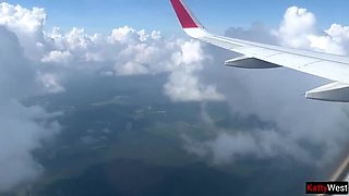 Caught Giving Public Blowjob on Airplane - Katty West