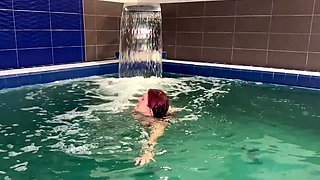 Horny couple fucks hard in a public pool - LikaBusy