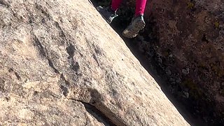 Wild Mountain Flash - Topless Tease on Remote Kyrgyzstan Trail, No Rules