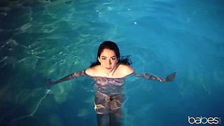 Seth Gamble's Wild Passion in a Steamy Pool Night