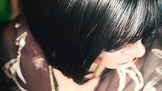 Leather Gloved Goth Tina Snua Smoking A Cork 100 Cigarette - OMI OME Snap Inhales Drifting Smoke