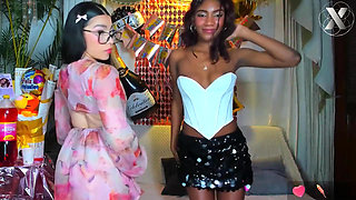 Flavored Lesbian Licking: I Smear Honey on Her Tight Pussy