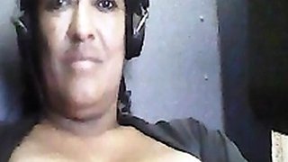 Sexy Latina Mom Plays with Her Big Tits on Webcam
