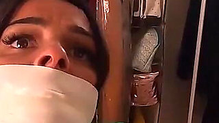 Latina Bound Tight and Gagged with Different Gags! While Wearing Feather Boa and Different Fur Parkas (smaller Size)