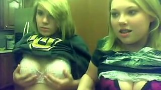 friends showing tits together on webcam
