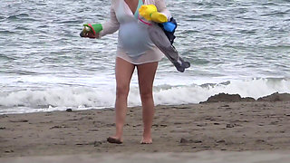 Video1-3 - Latina Stepmom Shows off and Masturbates on the Beach