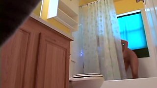 Stepdaughter 21 shaves pussy in shower (voyeur)