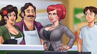 Sexy anime babe with big boobs brings summer vibes