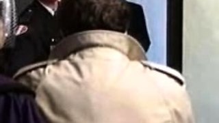 Amateur slut threesome in stockings and blowjob