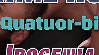 First Time Foursome: an Intense Bi Experience Pegging Blow Job & Cum Swapping