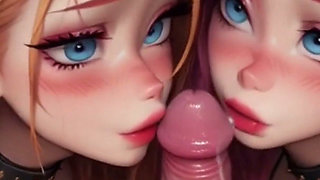 Anime Ai Two Stepsisters Blowjob Cum