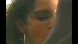 Fantastic ebony French babe gets shared and drilled hard by two horny black dudes