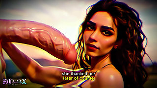 (4k) Ai 3D Animated Porn - Latina Baddie Worships Big White Cock (interracial Asmr) - Ai Visuals X