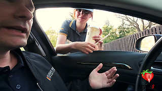 A Mcdonald's Employee Spilled Sprite on Me. as Punishment, She Had to Give Me a Blowjob and Swallow It in the Car.