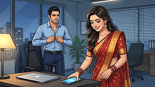 Indian secretary marries hardcore Dia in the night office promotion animation