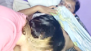 Sharing bed with stepsister, ended up cowgirl riding creampie