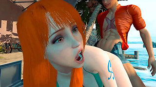Nami gets wild at the beach - Hot 3D Hentai Fuck with Big Tits & Anal