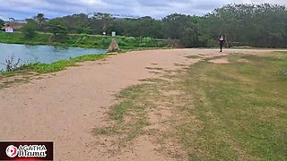 Naughty babe outdoor sex fun