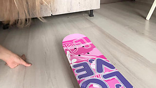 Peeing on My Skateboard and Showing the Puddle up Close