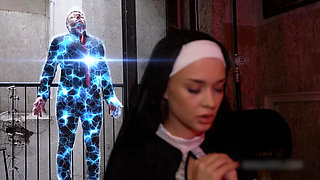 Young Nun Halloween Fuck with Incubus - Rough Anal, Big Tits, Hardcore Sex