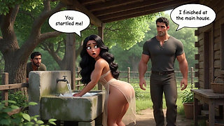 The Husband Secretly Watches His Wife Sharing Intense Encounter with Tall Protector at the Family Farm