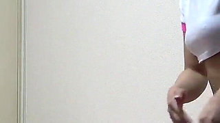 Thong Gym Clothes Room Cleaning, Girl in Girls' Apartment in Japan Cleans While Spill Out Natural Tits From Short Gym Clothes