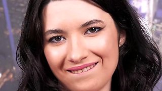 Stunning Teen Brunette's Intense Casting with Big Tits, Big