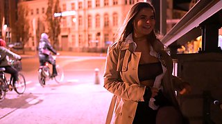 -BralessForever.com- Hotwife Veerle - Flashing in the