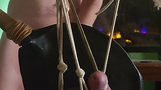 Goode Girl Ties Hubby's Balls and Cock to Pulleys in the Ceiling Pt 2