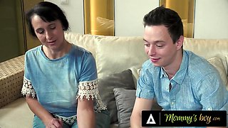 Mature Maid Rides 18-Year-Old's Cock After She Kept Teasing Him While Cleaning