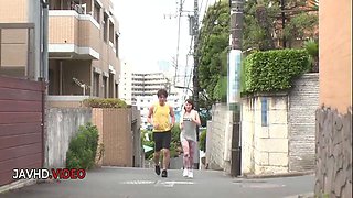 Uika Hoshikawa Shaved Pussy pleasured by wild Japanese Creampie she gets Toys
