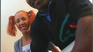 Teen babysitter gets herself a black cock