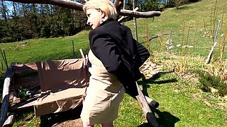 Wanilianna Gets Wild with a Bottle: Outdoor Solo Striptease Part 1