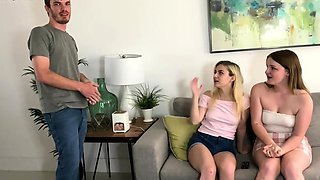 Real amateur CFNM playing with cock