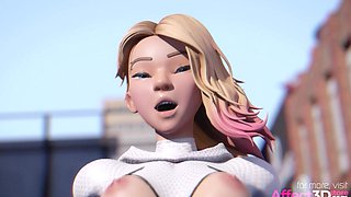 Georgeous Superheroine fucking with a guy in POV in a 3D animation