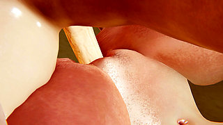 Big Tits Hyuga Hinata Anime Girl 3D Hentai in Subway: Standing Near Wall Doggystyle Fuck, Intense Riding Pose Fuck with Moans