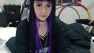 Cute curly brunette solo webcam masturbation