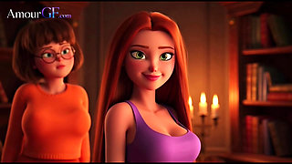 3D Animation Velma Eats Ass and Daphne Spreads in Steamy Bath