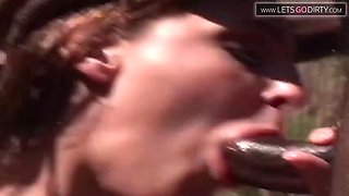 Vicky Love Spreads Legs for Massive Black Cock Outdoor Anal Fuck and Cumshot