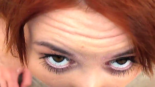 Russian Redhead Daruma Rai Cum Swallowing POV BBC Blowjob