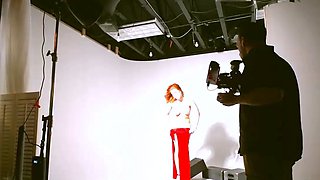 Amateur redhead masturbates then gives a blowjob