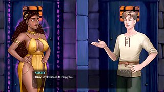 Cartoon sex simulator featuring a legendary big-busted elf and her youthful butt